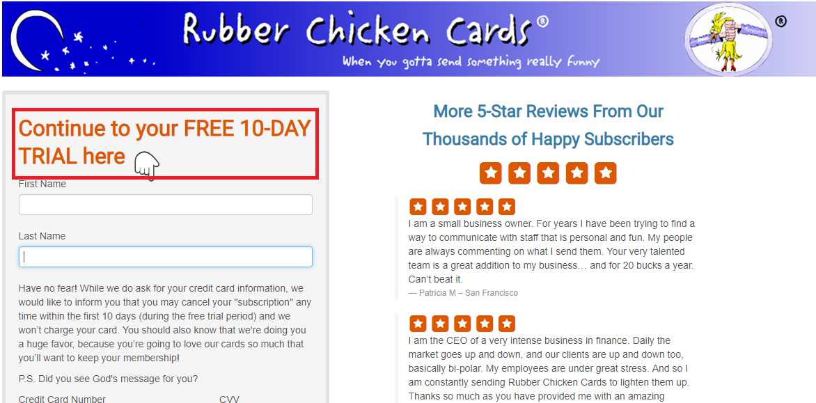 Rubber Chicken Cards Coupons